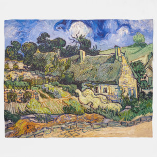 Vincent Van Gogh - Rietgedekte Huizen bij Cordevil Fleece Deken