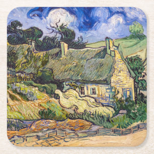 Vincent Van Gogh - Rietgedekte Huizen bij Cordevil Kartonnen Onderzetters