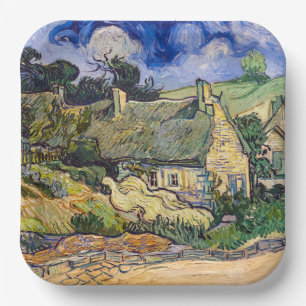 Vincent Van Gogh - Rietgedekte Huizen bij Cordevil Papieren Bordje