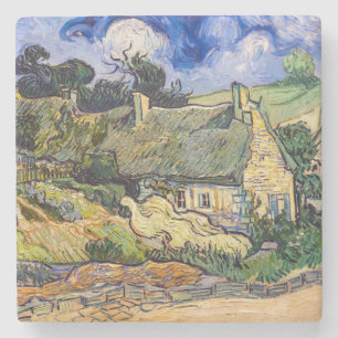 Vincent Van Gogh - Rietgedekte Huizen bij Cordevil Stenen Onderzetter