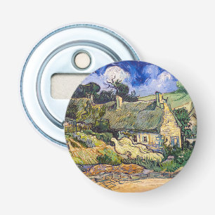 Vincent Van Gogh - Rietgedekte Huizen in Cordevill Button Flesopener