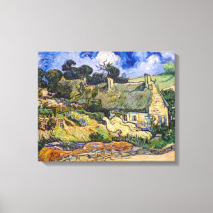 Vincent Van Gogh - Rietgedekte Huizen in Cordevill Canvas Afdruk