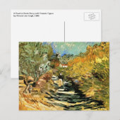 Vincent van Gogh Road in Saint-Remy, Vrouw Figuur Briefkaart (Voorkant / Achterkant)