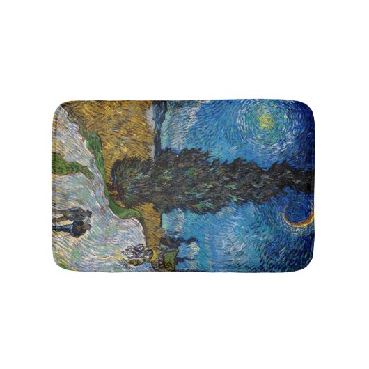 Vincent van Gogh - Road met Cypress en Star Badmat (Voorkant)