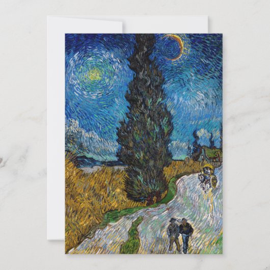 Vincent van Gogh - Road met Cypress en Star Bedankkaart (Voorkant)