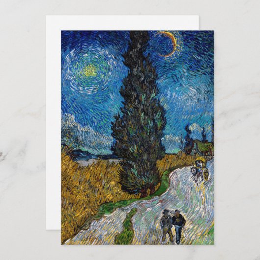Vincent van Gogh - Road met Cypress en Star Bedankkaart (Voorkant / Achterkant)