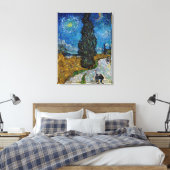 Vincent van Gogh - Road met Cypress en Star Canvas Afdruk (Insitu (Slaapkamer))