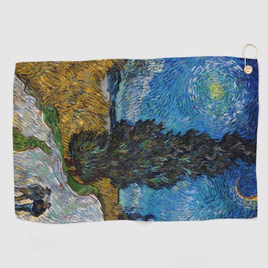 Vincent van Gogh - Road met Cypress en Star Golfhanddoek (Horizontaal)