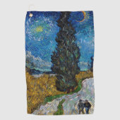 Vincent van Gogh - Road met Cypress en Star Golfhanddoek (Voorkant)