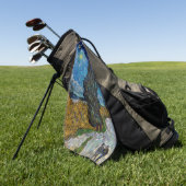 Vincent van Gogh - Road met Cypress en Star Golfhanddoek (Groen)