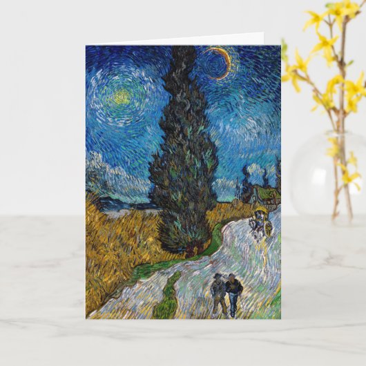 Vincent van Gogh - Road met Cypress en Star Kaart (Gele Bloem)