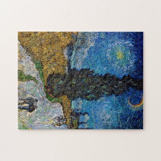 Vincent van Gogh - Road met Cypress en Star Legpuzzel (Horizontaal)