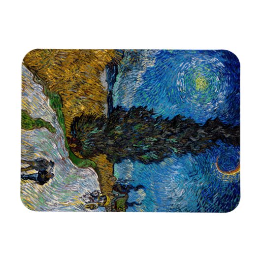 Vincent van Gogh - Road met Cypress en Star Magneet (Horizontaal)