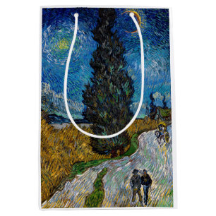 Vincent van Gogh - Road met Cypress en Star Medium Cadeauzakje
