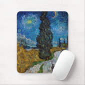 Vincent van Gogh - Road met Cypress en Star Muismat (Met muis)