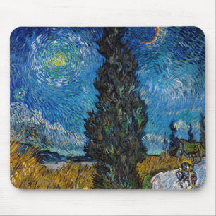 Vincent van Gogh - Road met Cypress en Star Muismat