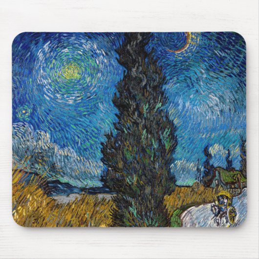 Vincent van Gogh - Road met Cypress en Star Muismat (Voorkant)