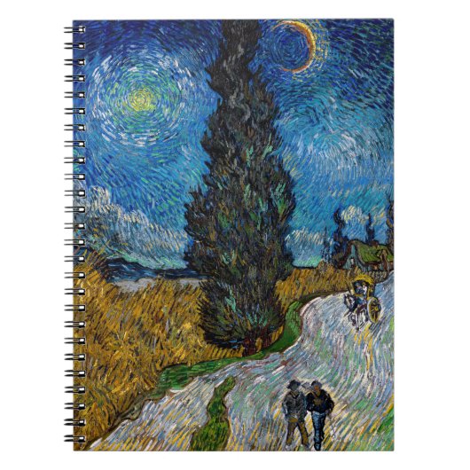 Vincent van Gogh - Road met Cypress en Star Notitieboek (Voorkant)