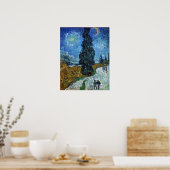 Vincent van Gogh Road met Cypress en Star Poster (Keuken)