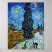 Vincent van Gogh Road met Cypress en Star Poster (Voorkant)