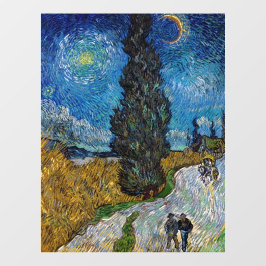 Vincent van Gogh - Road met Cypress en Star Raamsticker (Vel)