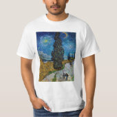 Vincent van Gogh - Road met Cypress en Star T-shirt (Voorkant)