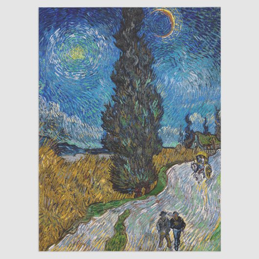 Vincent van Gogh - Road met Cypress en Star Tissuepapier