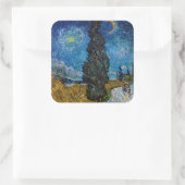 Vincent van Gogh - Road met Cypress en Star Vierkante Sticker (Tas)