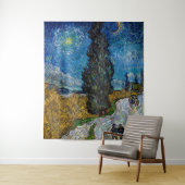 Vincent van Gogh - Road met Cypress en Star Wandkleed (In situ)