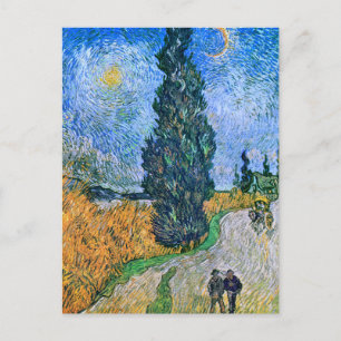 Vincent van Gogh Road met Cypress Painting Briefkaart