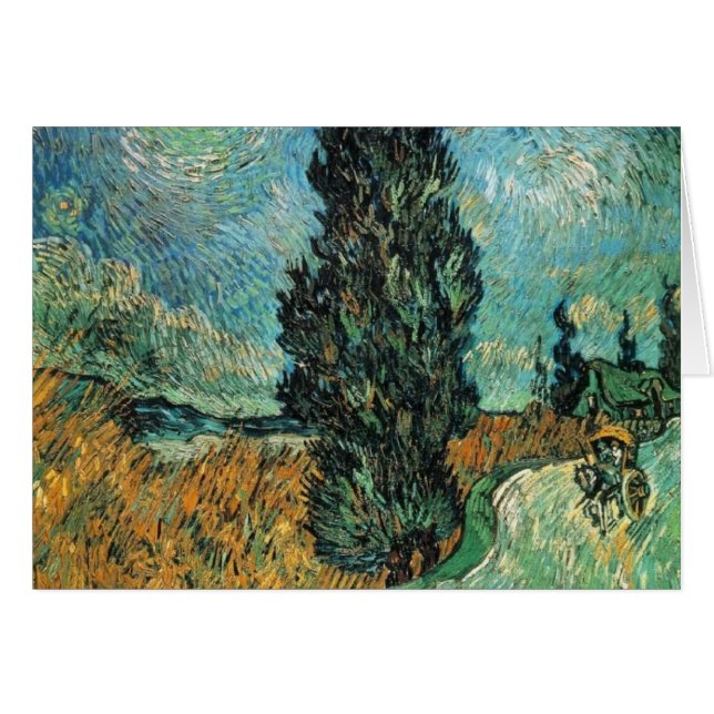 vincent van gogh - road with cypress and star (Voorkant Horizontaal)