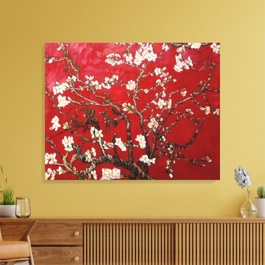 Vincent van Gogh rode amandelbloesem (1890) Canvas Afdruk (Insitu (Woonkamer))