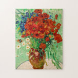 Vincent Van Gogh Rode klaprozen en madeliefjes in  Legpuzzel<br><div class="desc">Vincent Van Gogh Rode Poppies en Daisies in een Vaas kunst puzzel voor volwassenen</div>