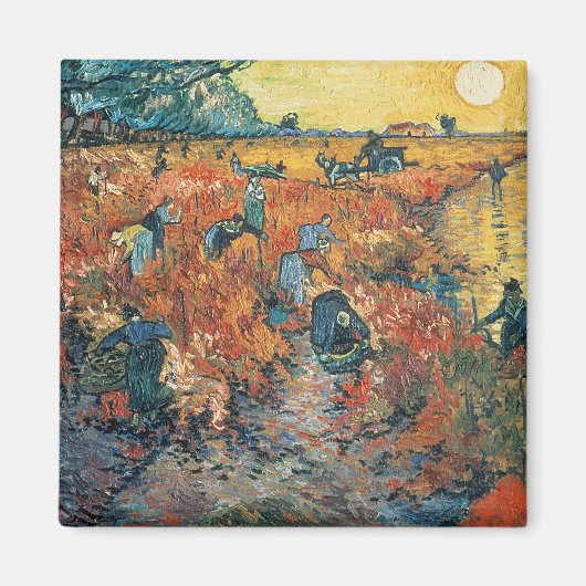 Vincent van Gogh | Rode wijngaarden in Arles, 1888 Magneet (Voorkant)