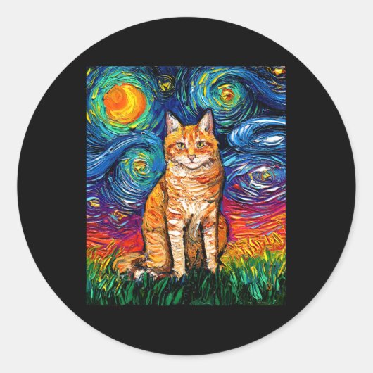 Vincent Van Gogh Ronde Sticker (Voorkant)