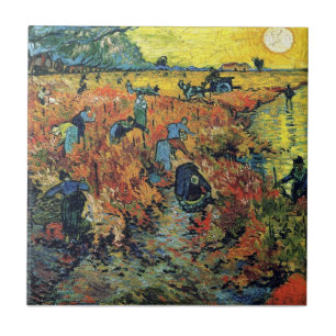 Vincent van Gogh - Roodwijngaard bij Arles Paintin Tegeltje