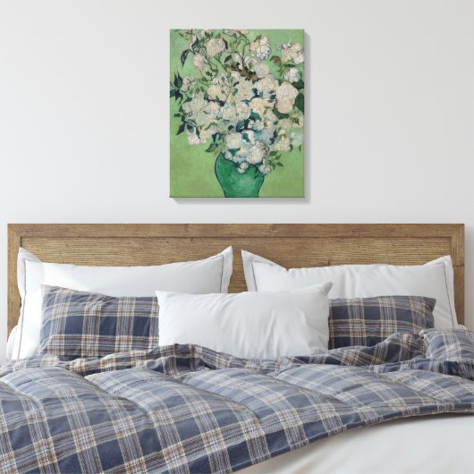 Vincent van Gogh Roses Canvas Afdruk (Insitu (Slaapkamer))