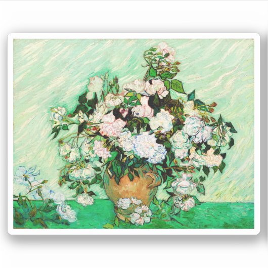 Vincent Van Gogh Rozen (1890) Sticker (Voorkant)