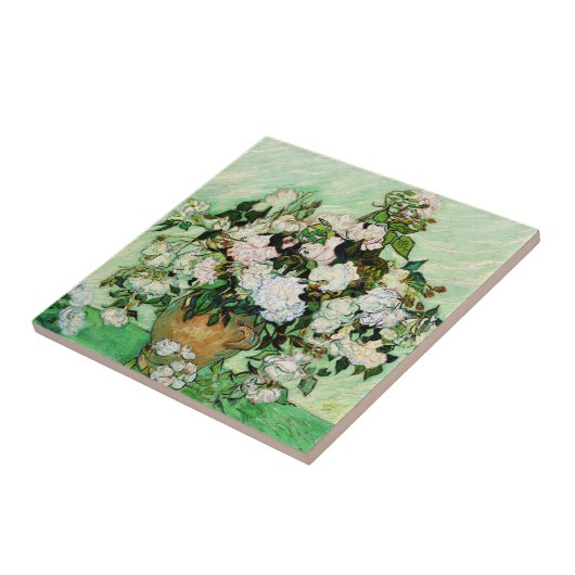 Vincent Van Gogh Rozen (1890) Tegeltje (Zijkant)