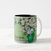 Vincent Van Gogh Rozen Aangepaste naam Groen Tweekleurige Koffiemok (Voorkant rechts)