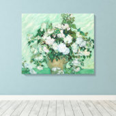 Vincent van Gogh - Rozen Canvas Afdruk (Insitu (Houten vloer))