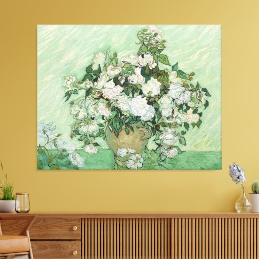 Vincent van Gogh - Rozen  Canvas Afdruk (Insitu (Woonkamer))