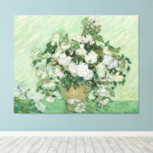 Vincent van Gogh - Rozen  Canvas Afdruk (Insitu (Houten vloer))
