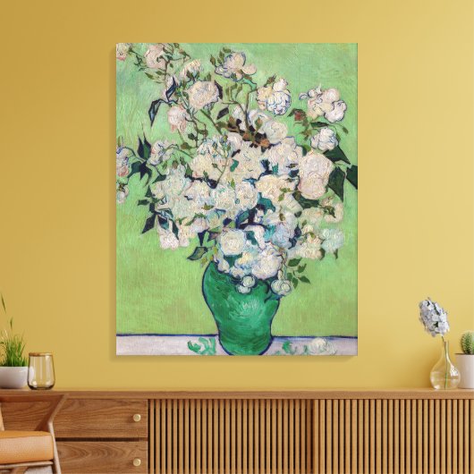 Vincent van Gogh - Rozen Canvas Afdruk (Insitu (Woonkamer))