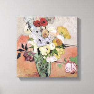 Vincent van Gogh Rozen en annemonen, 1890 Canvas Afdruk