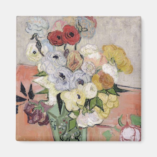 Vincent van Gogh | Rozen en annemonen, 1890 Magneet (Voorkant)