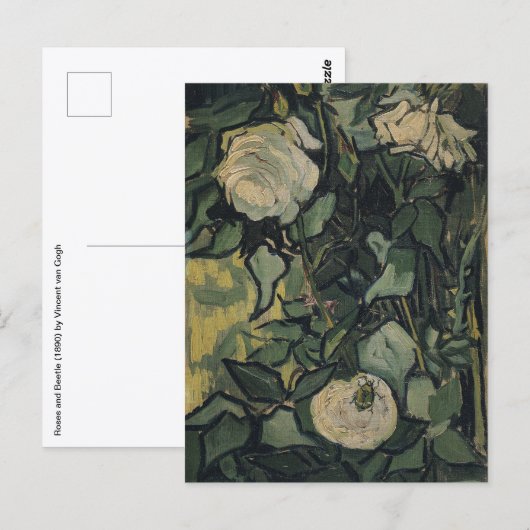 Vincent van Gogh - Rozen en Kever Briefkaart (Voorkant / Achterkant)