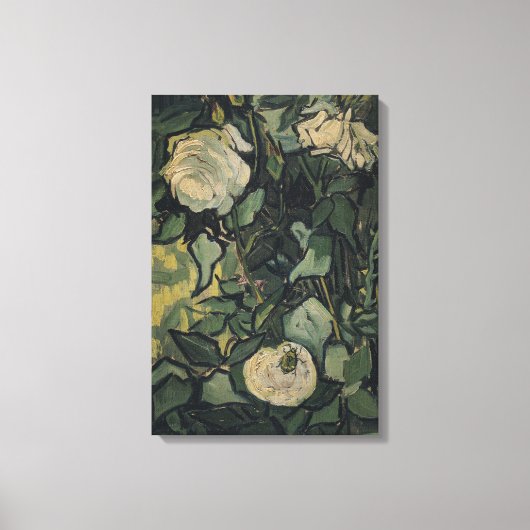 Vincent van Gogh - Rozen en kever Canvas Afdruk (Voorkant)