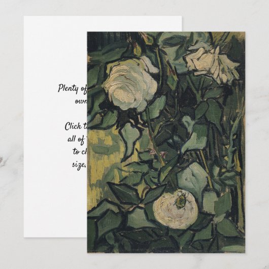 Vincent van Gogh - Rozen en kever Kaart (Voorkant / Achterkant)