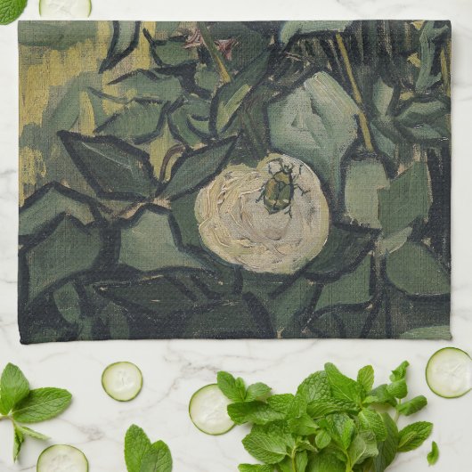 Vincent van Gogh - Rozen en kever Theedoek (Gevouwen)
